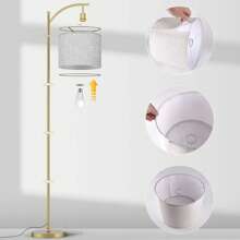 Arched Floor Lamp With Remote Control And Bulb Included - 金色 - 查看 3