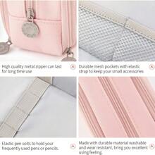 1 pieza Estuche de lápices y bolígrafos duradero con gran capacidad - Bolsa minimalista de papelería para la oficina, la escuela y los viajes - Organizador portátil con asa