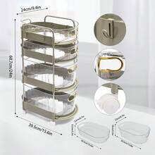LOYALHEARTDY 4-Tier Plastic Drawer Organizer, 4-Drawer Storage Box, Plastic Storage Cabinet With Universal Wheel  2-Color Could Chooose - 綠色 - 查看 1