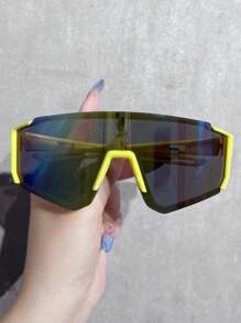 1 件/3 件/5 件男士大框运动镜有色时尚无框镜片摩托车护目镜骑行眼镜变色运动眼镜适合户外旅行使用 - 黃色 - 查看 13