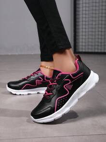 Damen Sport Slip-On Sneaker, rutschfeste wasserdichte Freizeitschuhe, leichte Baba Schuhe - Heißes Pink - Übersicht 2