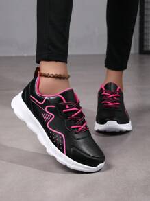 Damen Sport Slip-On Sneaker, rutschfeste wasserdichte Freizeitschuhe, leichte Baba Schuhe - Heißes Pink - Übersicht 1
