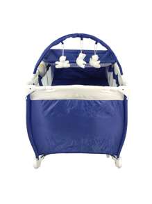 Cuna Corral Bebe Plegable,Mosquitero,Cambiador,Vibra,Sonido - Azul - Ver 8