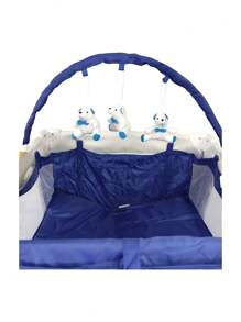 Cuna Corral Bebe Plegable,Mosquitero,Cambiador,Vibra,Sonido - Azul - Ver 6