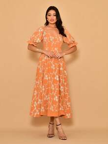 Women Midi Dresses - 駝色 - 查看 4