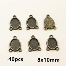 5-40 pièces Paramètres de cabochons pendentifs ovales à 3 boucles base vierge pour la fabrication de bijoux Collier Bracelet Accessoires de fabrication de bijoux