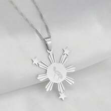 1 pieza de colgante de Bandera y mapa de Filipinas con collar para mujeres y hombres, joyería de mapa del país Pilipinas filipino - Multicolor - Ver 9