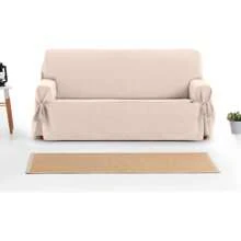 Eysa Copridivano da 2 a 3 posti in tessuto extra morbido - Protezione e eleganza per il tuo divano di casa - Copridivano realizzato al 100% in Spagna - Beige - Visualizzare 4