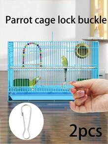 2pcs Parrot Anti-Escape Buckle For Bird Cage, Locking Clasp Escape-Proof Lock For Birdhouse Door - Multicolor - View 1