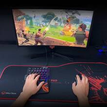 Portable One-Handed Keypad For Gaming, Left-Hand Design With Palm Rest And RGB Lighting, High-Quality Wired Membrane Keyboard, USB Connectivity, Compatible With Windows/IOS/ - Black - View 2