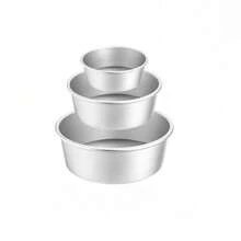 可拆卸底部圓形烤盤，鋁質蛋糕盤，乳酪蛋糕盤，蛋糕配件 - 銀色 - 查看 1