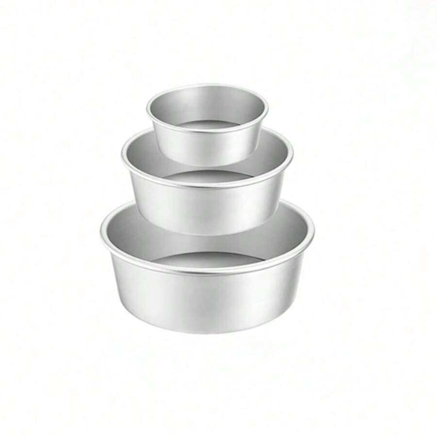 可拆卸底部圓形烤盤，鋁質蛋糕盤，乳酪蛋糕盤，蛋糕配件 - 銀色 - 查看 1