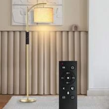 Arched Floor Lamp With Remote Control And Bulb Included - 金色 - 查看 8