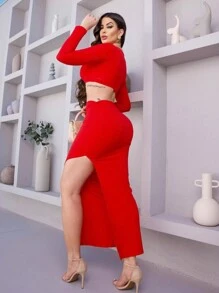 Women Dresses - Red - View 2