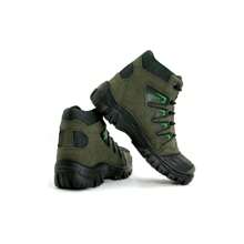 Bota Motoqueiro Motoboy Tenis Cano Médio Blaqueada - Verde Militar - Visão 5
