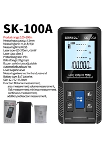 1 Set Snakol Medidor de distancia láser 40m 50m 70m 100m 120m Telémetro digital Rango Finder Trena Roulette Regla Cinta métrica de medición de distancia - Negro - Ver 11