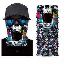 1pc Funny Mask Series, Multi-Functional, Magic Headband Seamless Riding Mask Windproof Sunblock Neck Cover, Hip Hop Motorcycle Riding, Face Towel Head Cover Ski Mask - Multicolor - View 7