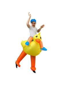 Inflatable Yellow Duck Costume Hen Stag Night Animal Fancy Dress (Adult Duck) - Yellow - View 2