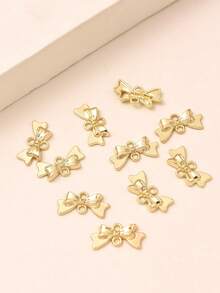 10/20pcs Alloy Bowknot Double Loop Earrings Or Tassel Pendant - Multicolor - View 2