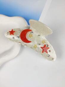 Kẹp tóc hình ngôi sao và mặt trăng lớn, kẹp tóc hình hành tinh không gian mát mẻ, thanh lịch và thiết thực, phụ kiện giữ tóc chắc chắn, thủ công, kẹp tóc hình phù thủy, kẹp tóc, kẹp tóc thu đông cho trang phục đi nghỉ của phụ nữ - sao trăng - Xem 15