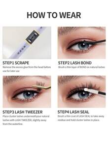 1支黑色睫毛胶水和透明密封剂二合一，DIY睫毛嫁接胶水6毫升，单根睫毛胶水，适用于簇状睫毛嫁接，强力定型，持久48-72小时，不含乳胶，防水，速干且不刺激皮肤，适合居家个人美睫用品 - 黑色 - 查看 7