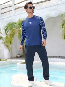 RODEEL Long Sleeve Shirts Men UPF 50+ Sun UV Protection Lightweight Quick Dry Moisture Wicking Breathable Cooling Athletic Activewear For Outdoor Hiking Camping Running Biking Fishing Boating Construction Landscaping Sport Gym Workout, Holiday Gift - 藏蓝色 - 查看 3