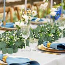 1入裝180cm/6尺人造尤加利花環，仿真銀元尤加利葉花綠色攀藤藤蔓，適用於婚禮背景拱門、桌面、牆面、派對、家居裝飾 - 多色 - 查看 6