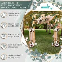 1入裝180cm/6尺人造尤加利花環，仿真銀元尤加利葉花綠色攀藤藤蔓，適用於婚禮背景拱門、桌面、牆面、派對、家居裝飾 - 多色 - 查看 9