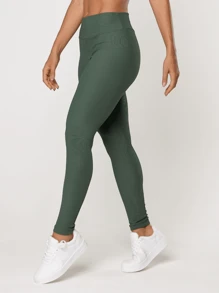 LOT FITNESS Elevate Women's Textured Ribbed Polyamide Gym Fitness Leggings - 綠色 - 查看 6