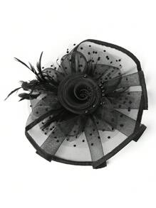 1 buc pălării Fascinators pentru femei anii '50 accesoriu de cap cu voal flori cocktail nuntă petrecere ceai biserică Derby pălărie