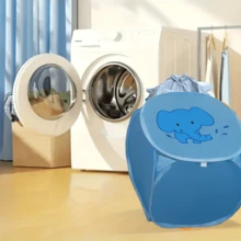 1pc Square Cartoon Dirty Clothes Basket, Portable & Foldable Toy & Clothing Storage Bin - Multicolor - View 5