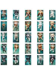 50入組游泳狗塗鴉貼紙，防水PVC卡通裝飾禮品筆記本電腦手機吉他滑板DIY貼紙 - 彩色 - 查看 7