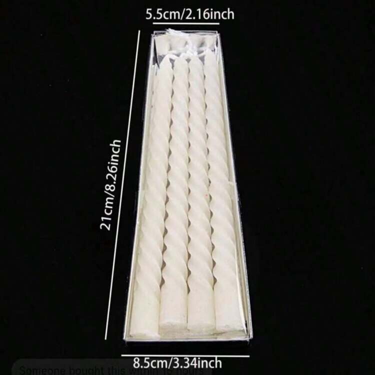 4 件装盒装彩色线风格家居装饰浸漆金色银色白色节日婚礼蜡烛餐厅婚礼大厅无烟万圣节、幽灵、秋季、节日、节日圣诞节、冬季、节日、节日、房间装饰、家居装饰、礼品 - 彩色 - 查看 10