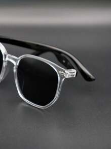 Men Fashion Glasses - Transparent and Black Crystal - View 9