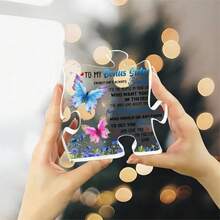 Tặng thưởng cho chị em Quà tặng từ chị gái, Quà tặng sinh nhật cho chị gái, chị dâu Quà tặng chị gái độc đáo từ anh trai chị gái Bước Tấm bảng chị em, đánh giá cao em gái Acrylic hình câu đố - 1 cái - Xem 7
