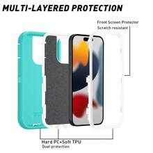 Funda protectora para teléfono a prueba de caídas, golpes y abrasiones, de Body completo, resistente, de tres en uno, compatible con iPhone, Galaxy, HONOR, REDMi, resistente al agua y a los arañazos