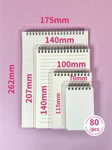 80 Sheets/Notebook B5 High School Students' Simple Coil Notebook Portable English Learning Notebook - Multicolor - View 2