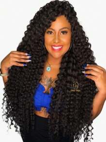 Organic Curly Hair On Canvas 80Cm 300Gr - - màu đen - Xem 3