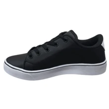 Tênis Feminino Casual Heart Sapatênis Branco Preto Versátil Confortável Estilo e Conforto Novo - Preto - Visão 7
