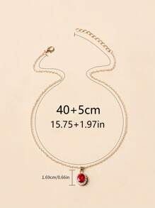 Rhinestone Decor Necklace - Yellow Gold - View 5