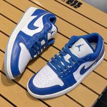 Jordan Low Durable And Breathable Retro Basketball Shoes For Men, Low-Cut, Blue And White FN5214-141