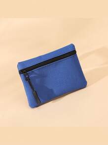 Nuevo mini monedero de tela Oxford multicolor con diseño de malla de unicolor, cierre de cremallera, portátil para tarjetas de estudiantes, llaves, monedas, tarjetas de bus y metro, etc. - Multicolor - Ver 13