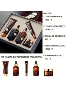 Kit de cuidado de la piel facial de arroz hiaronico,Vitamina C Cuidado de la piel, Limpiadores,Tónicos,Cremas para los ojos,Sueros,Lociones,Cremas,Producto de tratamiento de la piel para el tono de piel radiante, hidratante, belleza y cuidado personal. cuidado de la piel anti-envejecimiento para mujeres, mamá, esposa, hermana, adolescente, amiga, regalo de boda de SPA Ideal para regalo en el Día de la Madre - Champán - Ver 3