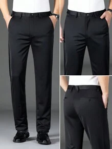 Minimalist Fashion Men's Business Dress Pants - Black - View 1