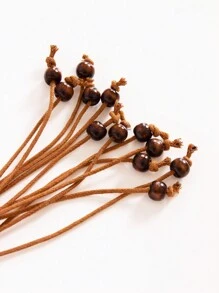 Plus Size Woven Belt, Women's Bohemian Style Woven Belt, Vintage Wax Rope Handmade Wooden Ring Hollow Woven Belt, Black, Camel, Khaki Woven Belt, Suitable For Outdoor Dresses - Multicolor - View 11