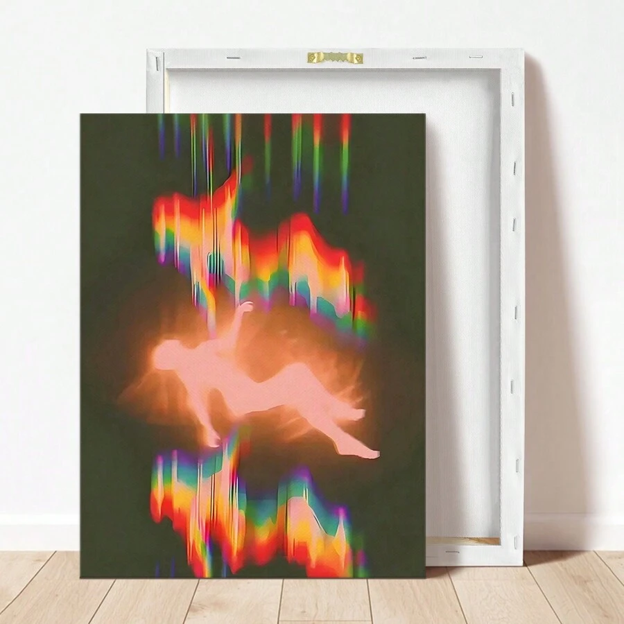 1入組裝框裝飾畫,掛畫簡單,彩色人物藝術海報,適用於臥室、客廳、書房、餐廳和走廊,壁畫、壁飾、房間裝飾、家居裝飾畫(已裝框) - 彩色 - 查看 1