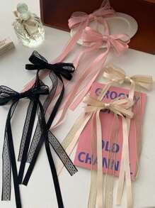 2 chiếc kẹp tóc công chúa dễ thương và đáng yêu cho bé gái, kẹp tóc nơ nhiều lớp phong cách múa ba lê cổ điển cho nữ sinh siêu tiên, trang trí tóc đuôi ngựa cho mùa tựu trường, trang phục hàng ngày, tiệc tùng, khiêu vũ khiêu vũ, quà tặng - 2 chiếc kẹp tóc nơ ruy băng ren - Xem 4