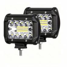 4 Inch LED Pod Lights,2/4PCS 120W 12000LM Triple Row Flood Spot Combo Offroad Driving Fog Ditch Work Light Compatible For Pickup Truck Trailer ATV UTV SUV Boat Lights Car Accessories Car Must Haves Car Decor Car Light