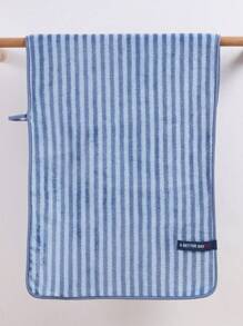 1/2/3pcs Polyester Stripe Bath Towel Or Hand Towel, Coral Fleece Soft Quick Dry Face Towel, Super Absorbent Microfiber Bath Towel, Suitable For Bathroom, Pool, Gym, Beach Home Bathroom Decor Fall Decor Back To School For Beauty Salon Home Bathroom