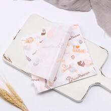 100pcs Lunch Box Paper, Cake Baking Paper, Grid Mat Paper, Fruit & Strawberry Picnic Paper, Sandwich Wrapping Paper Wedding Party Gift Bags - Green - View 9